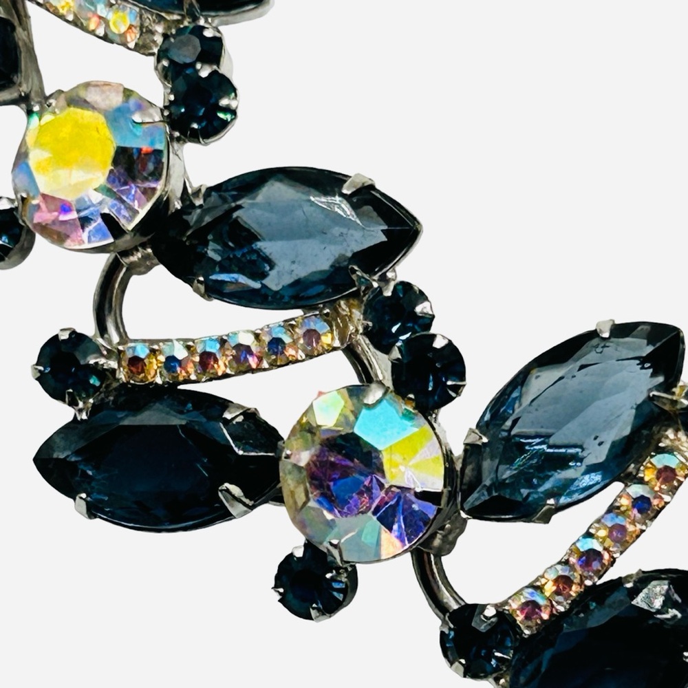 Exquisite Verified Juliana D&E Montana Blue AB Rhinestone Link Bracelet - Picture 3 of 6